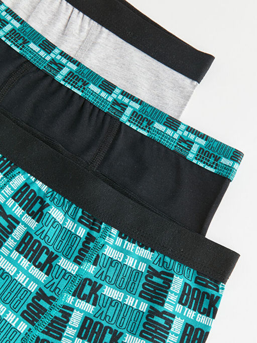 Bask?l? Pamuklu Erkek ?ocuk Boxer 3l? - Waikiki фото 3