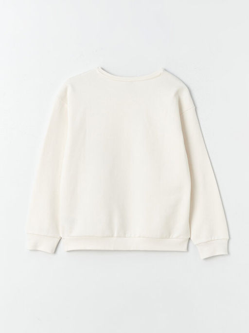 Bisiklet Yaka Bask?l? Uzun Kollu K?z ?ocuk Sweatshirt - Waikiki фото 3