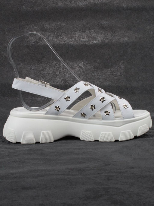 08-PEAG47-1 WHITE Босоножки женские (натуральная кожа)