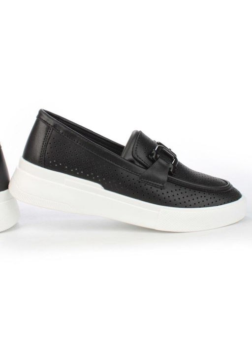 03-YD13-3D BLACK/WHITE Полуботинки женские (натуральная кожа)