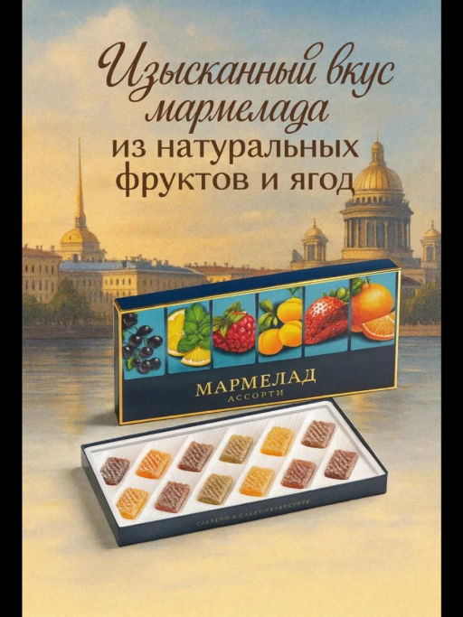 Мармелад ассорти в коробке, 320 г - Петербургская Коллекция фото 2