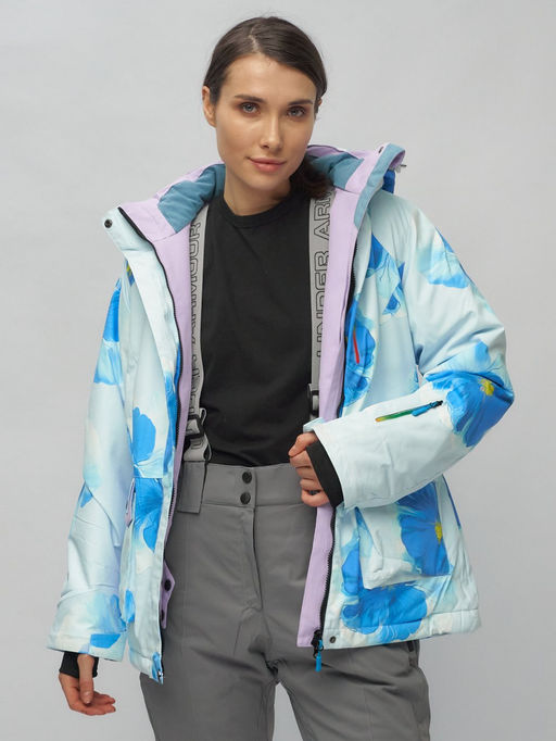 Горнолыжный костюм женский голубого цвета 020231Gl