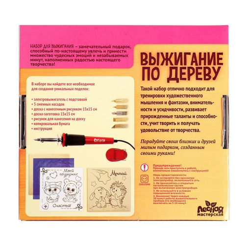 Выжигание и роспись по дереву «Подружке», набор для творчества