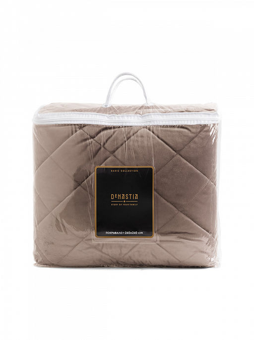 Покрывало велюр 240x240 светло-коричневый велюр - Lucky фото 4