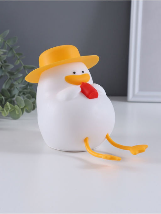 Фигурка светящаяся RISALUX «Утка в отпуске», 2 Вт, LED-ночник антистресс, RGB, USB, 10×8.5×14.5 см