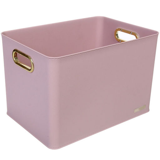Корзина - органайзер для хранения с крышкой "ОКСФОРД", цвет нежно-розовый, 35,8*24,8*23,5см (лейбл Селфи)