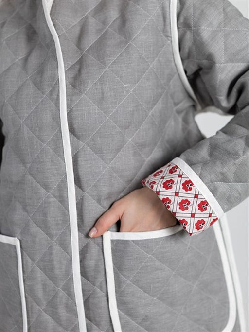 Жакет женский лен 100%, хлопок 100%, льняной утеплитель 100%