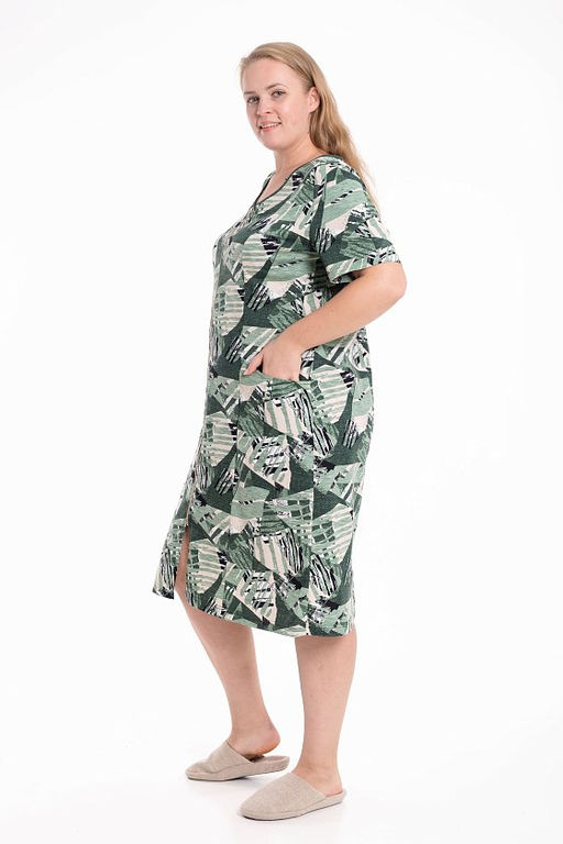 Халат М322167зб зеленый/бежевый - Елена фото 2