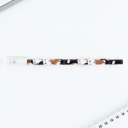 Цена за 10 шт. Ручка шариковая синяя паста 0.5 мм с колпачком «Котики» пластик