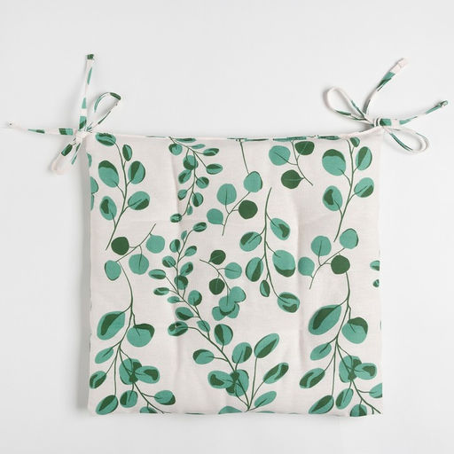 Сидушка на стул Доляна Эвкалипт 42х42 см, 100% хлопок, рогожка 164 г/м2  фото 2