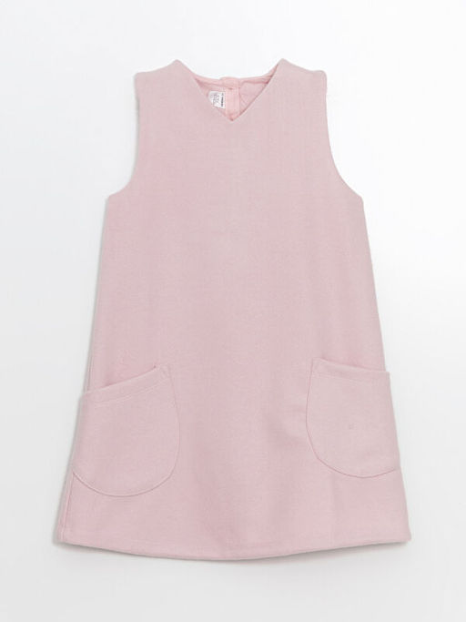 V Yaka Basic K?z ?ocuk Elbise