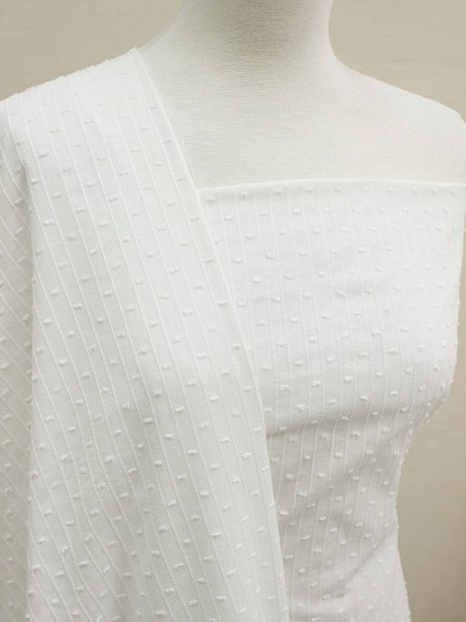 Фактурный хлопок "Шарики-полоски" цв.молочный, ш.1.5м, батист, хлопок-100%, 80гр/м.кв