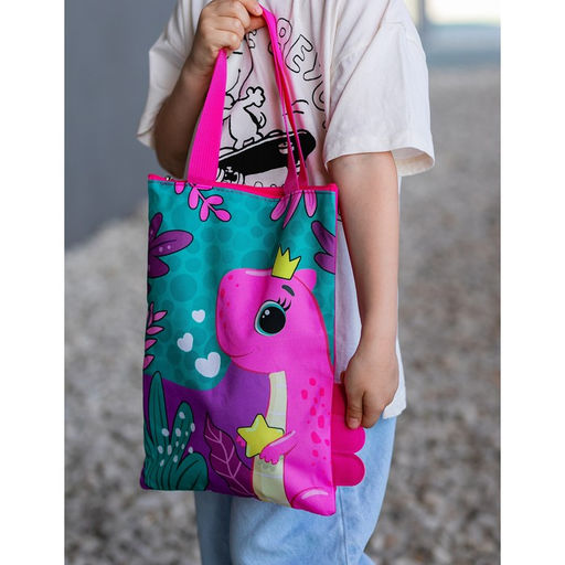 Детский сумка-шопер с допиками Динозаврик на молнии, 32*23см - NAZAMOK KIDS фото 8