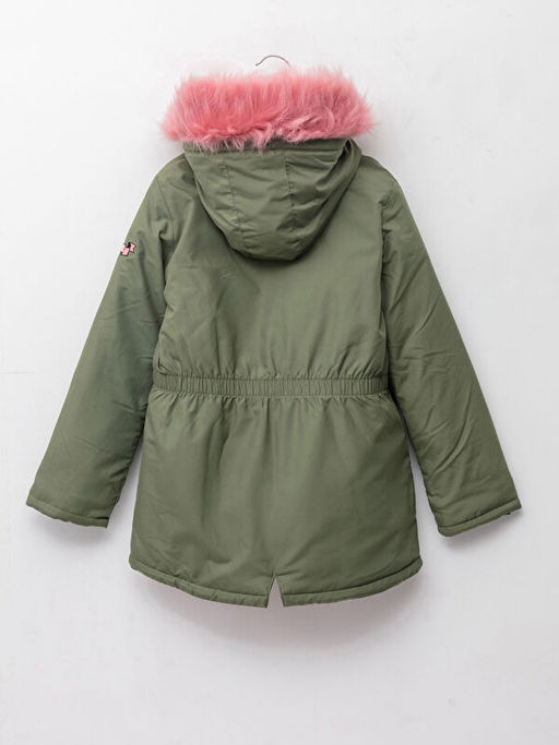 Kap??onlu Nak?? Detayl? K?z ?ocuk Parka - Waikiki фото 2