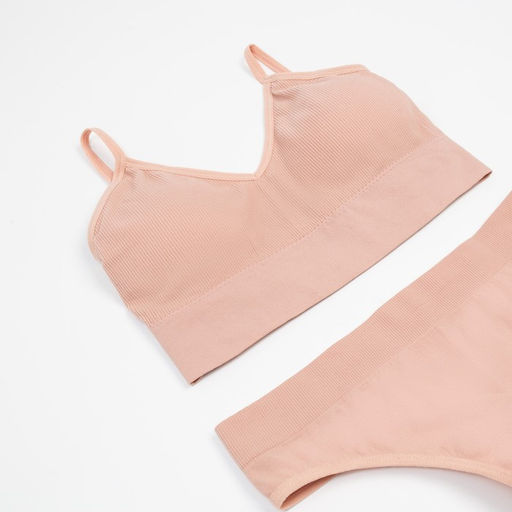 Комплект нижнего белья женский (топ, трусы) Collorista, цвет пудра, размер 42-44