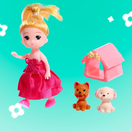 Кукольный домик «Сказочная жизнь на вилле» с куклой, питомцами и аксессуарами, светится в темноте