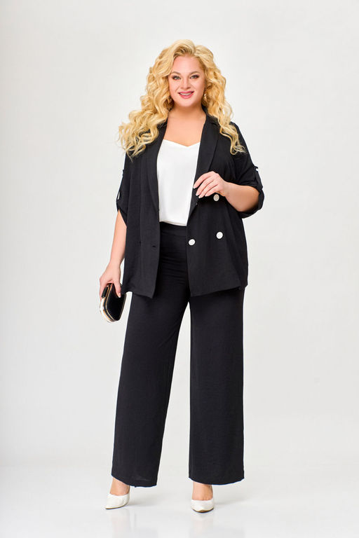 Блуза Swallow 803.2 черный+серебряный узор фото 266