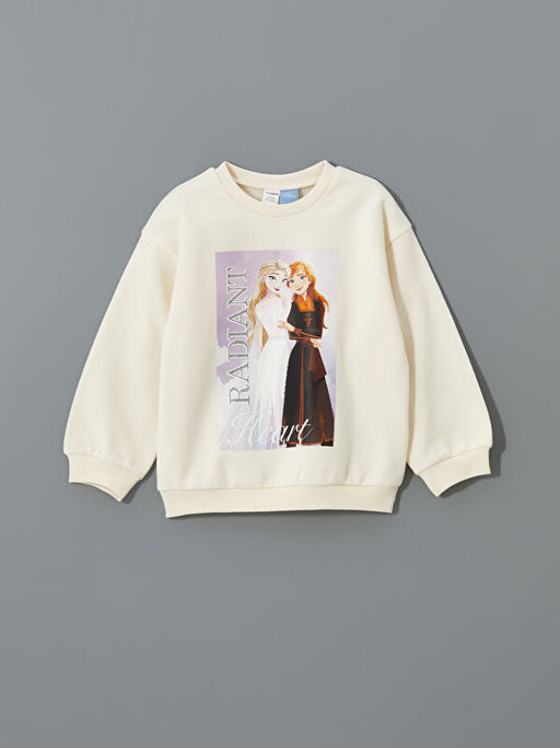 Elsa Bask?l? Kal?n K?z ?ocuk Sweatshirt