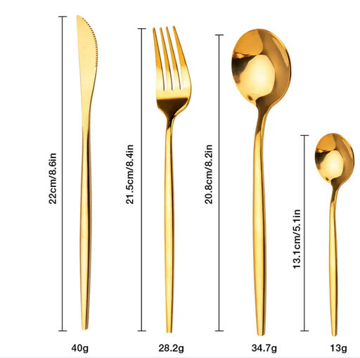 Набор столовых ложек 6шт 22см золотое напыление, нержавеющая сталь - Family фото 2