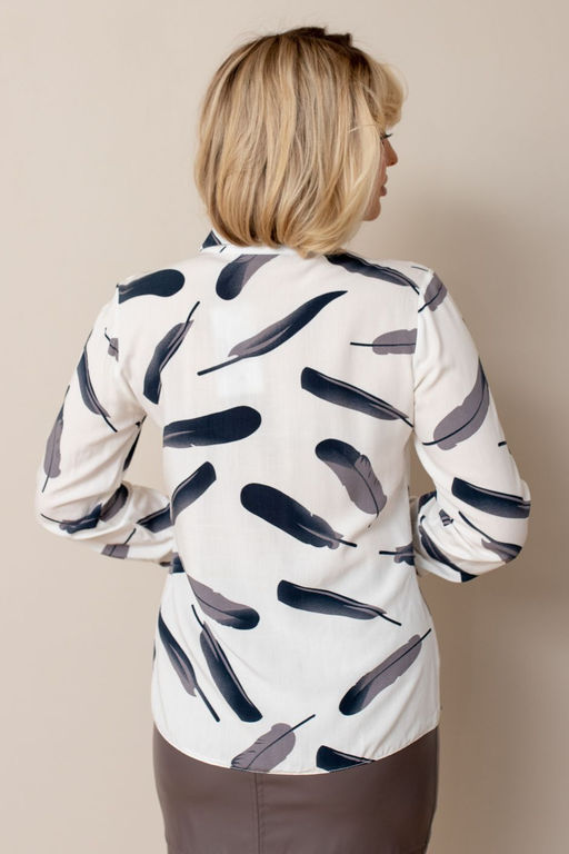 Блузка ТБ-34 перья на белом - Took a look фото 5