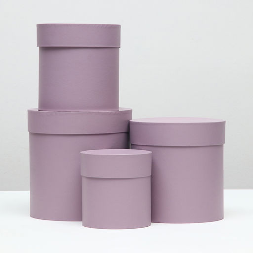 Набор круглых коробок 4 в 1 Лиловый 20 х 20 - 13 х 13 см - Simaland фото 2