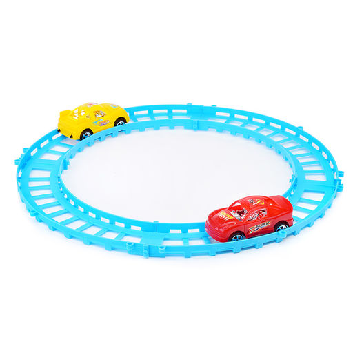 Трек (2 машинки и животные) в пакете