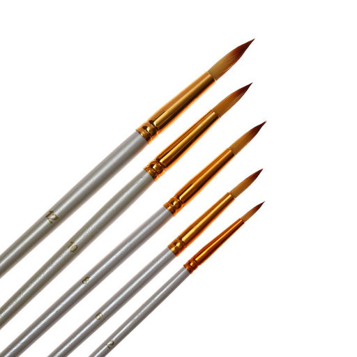 Набор кистей для рисования, синтетика, 5 штук: № 2, 6, 8, 10, 12, круглые, в блистере