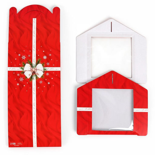 Цена за 5 шт. Коробка кондитерская с окном, сундук, «С Новым годом!», 20×20×20 см,