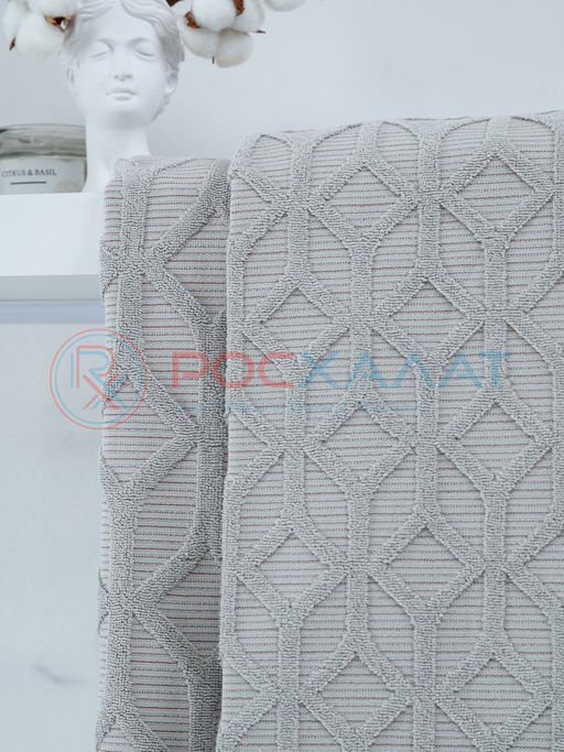 Махровое полотенце жаккардовое Полоса Ария льняной ПМА-6595 (299) 70х140