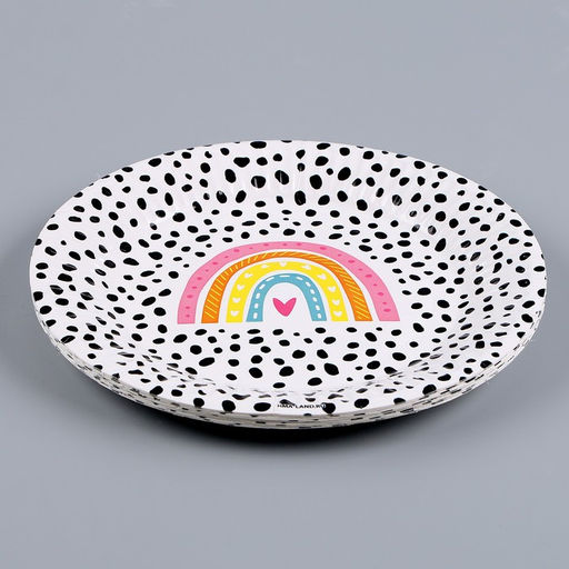 Цена за 10 шт. Тарелка бумажная Радуга, 18 см - Страна карнавалия фото 3