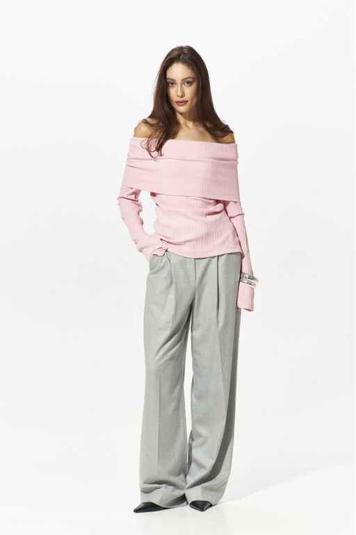 Лонгслив с открытыми плечами Pink - Erist store фото 4