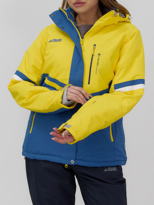 Горнолыжный костюм женский зимний УЦЕНКА желтого цвета 02804J - Mtforce фото 7