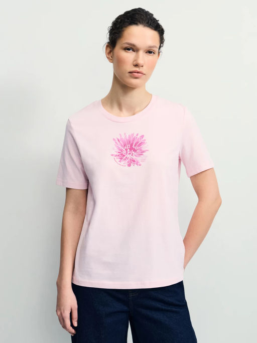 Футболка из хлопка с принтом / Zarina  фото 3