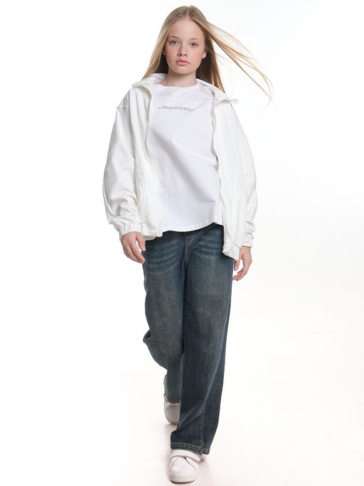 Толстовка на молнии для девочки 22-3208 белый - Mini maxi фото 13