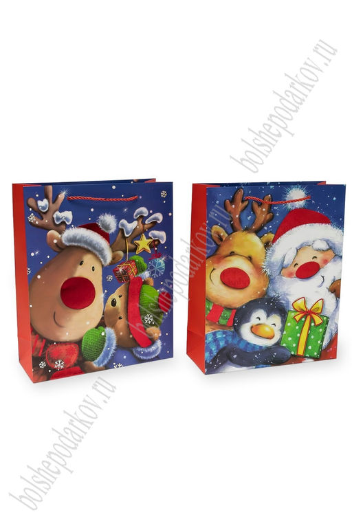 Пакет Новогодний 26*32*10 см (12 шт) SF-7569, микс №30 - Больше подарков фото 2