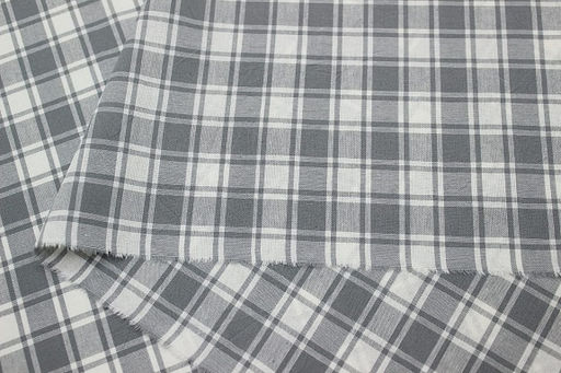 Вареный (стираный) хлопок Клетка цв.серый с зеленым оттенком, ш.2.5м, хлопок-100%, 115гр/м.кв - Купава фото 4