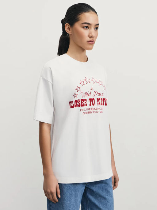 Футболка оверсайз с принтом / Zarina  фото 4