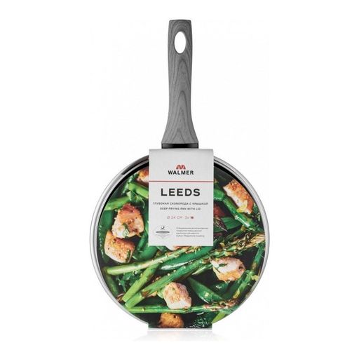 Сковорода глубокая с крышкой Walmer Leeds, 24 см, цвет серый  фото 6