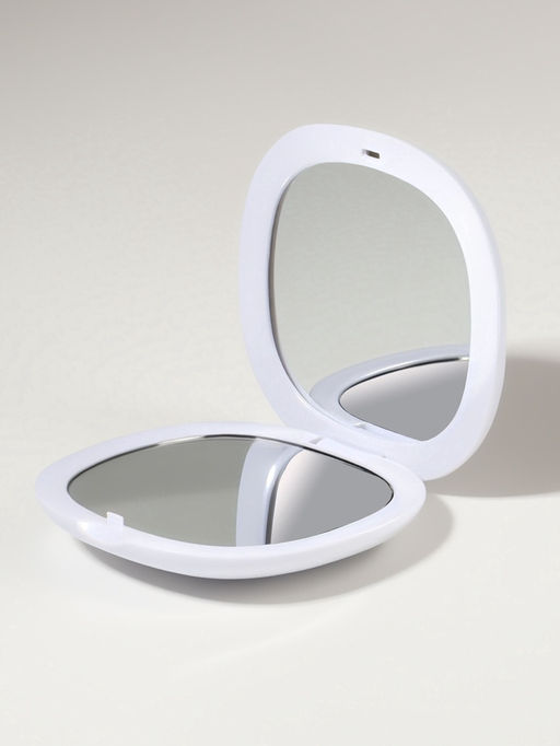 Зеркало складное «Флаконы», 7.5×7.5 см, с увеличением х2, нежно-розовое