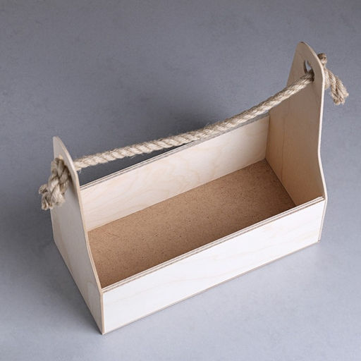 Кашпо деревянное 241120 см Стелла Моно, ручка верёвка, натуральный - Дарим Красиво фото 3