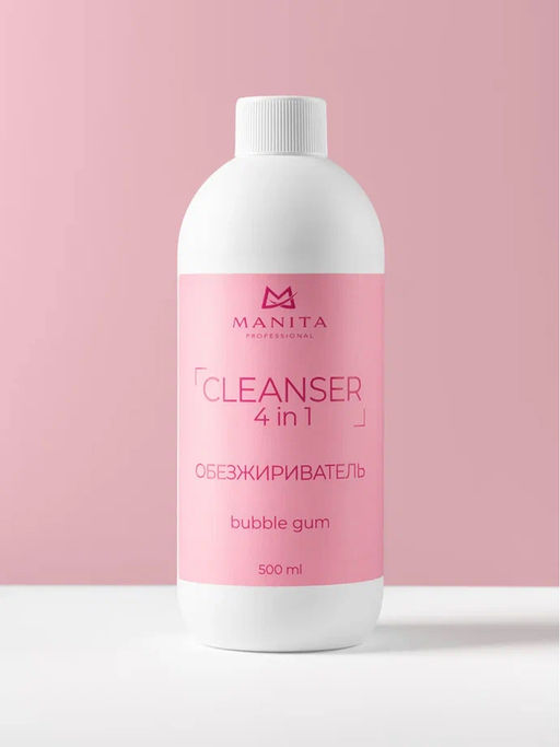 Manita Professional Обезжириватель для ногтей универсальный 4 в 1 / Bubble Gum, 500 мл