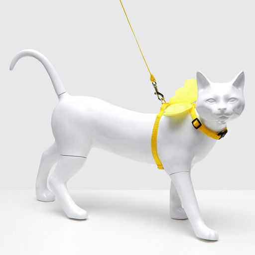 Комплект амуниции Ангел, размер S, шлейка 20-34 см, поводок 120 х 1 см, жёлтый - Пижон фото 4