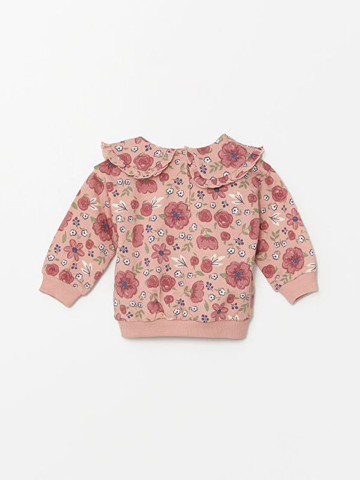 ?i?ek Bask?l? K?z Bebek Sweatshirt