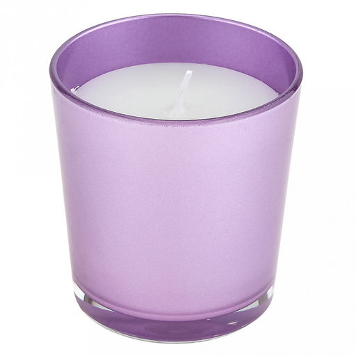 Свеча Металлик д7,8см, h9см, парафин, в стекле, лавандовый, время горения 39 часов (Россия) - Домашняя мода фото 2