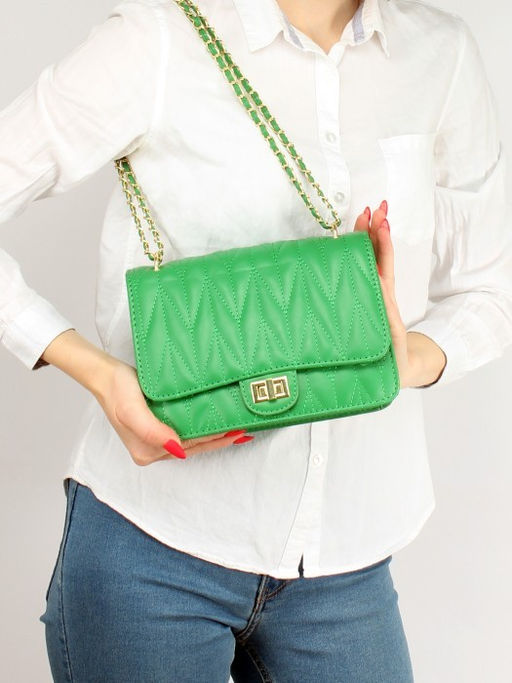 Сумка женская искусственная кожа Ch&K-1088, 1отд, плечевой ремень, зеленый SALE 255062 - Adelia фото 10