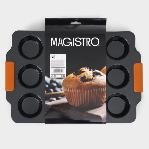 Форма для выпечки Magistro French Bakery. Круг, 39?26.3?3.4 см, 12 ячеек, антипригарное покрытие  фото 8