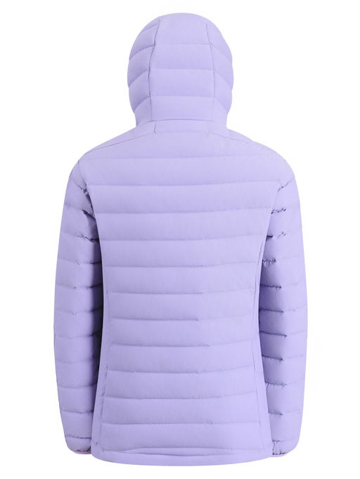 Куртка женская стёганая с капюшоном с графеновой подкладкой сиреневого цвета 9624_1Sn
