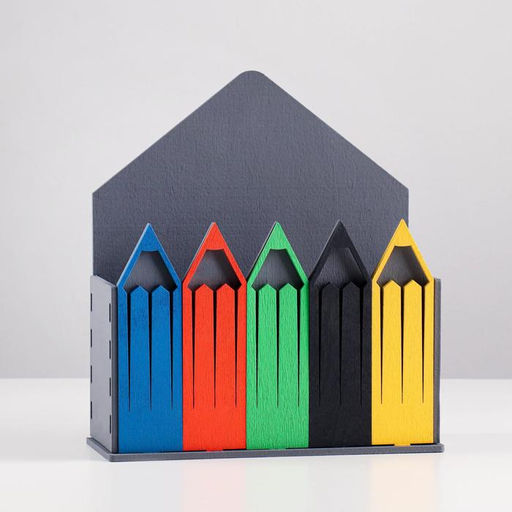 Кашпо деревянное 18720.4 см Конверт Карандаши, серый - Дарим красиво фото 2