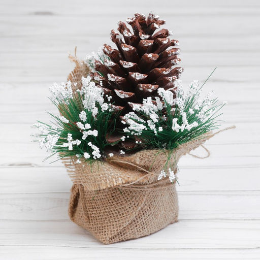 Новогодняя композиция «Шишка», с подсветкой, 8.5×8.5×14 см - Лесная мастерская фото 2