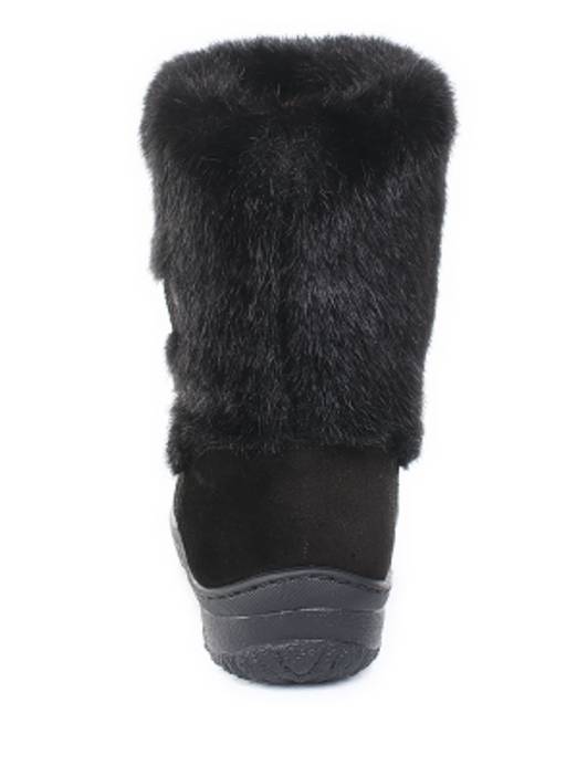 Унты женские на литой подошве. Черные. Мех норка черная. Короткие. - Roshva фото 3